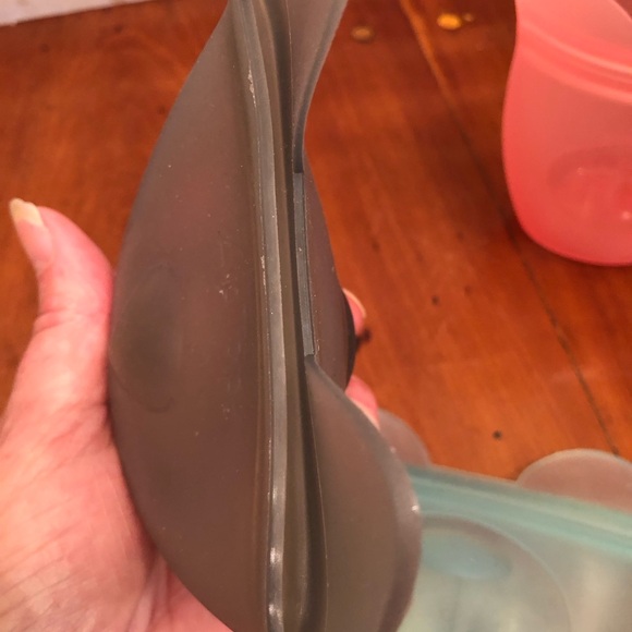 3 Zip Top Baby Snack Containers 100% Platinum Silicone Dishwasher Safe - Picture 7 of 11